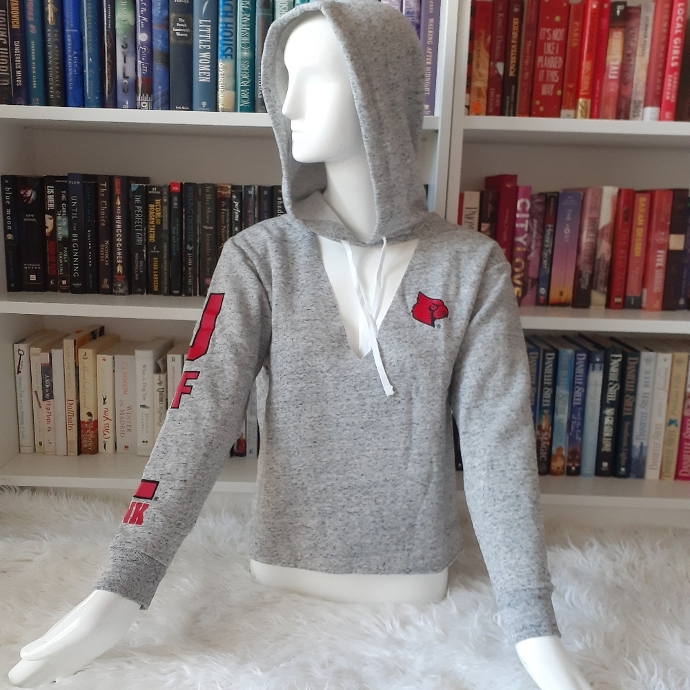 Victoria's S Pink U of L grey hoodie NEW P1608